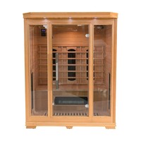 Bain turc intérieur pour 2-3 personnes Hemlock Sauna infrarouge lointain à faible force électromotrice avec 6 couleurs de chauffage au carbone
