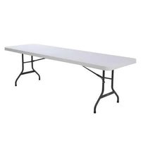Table pliante rectangulaire en plastique de 6 pieds avec plateau stable en HDPE et pieds robustes, table pliante de 6 pieds pour l'extérieur