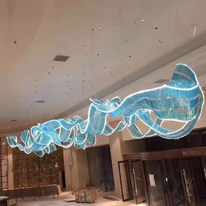 Lustre en cristal contemporain élégant et peu coûteux OEM pour salle de banquet, club, réception - Product Image 3