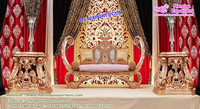 Ensemble de meubles de mariage de luxe style Maharaja, canapé portable en bois traité style bateau arabe de Londres, chaises à dossier haut, couleur personnalisable
