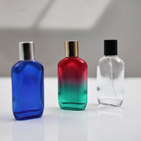 Bouteille en verre de parfum plat de 50ml en gros avec surface de givre pour diffuseur boîte-cadeau personnalisée emballage inclus