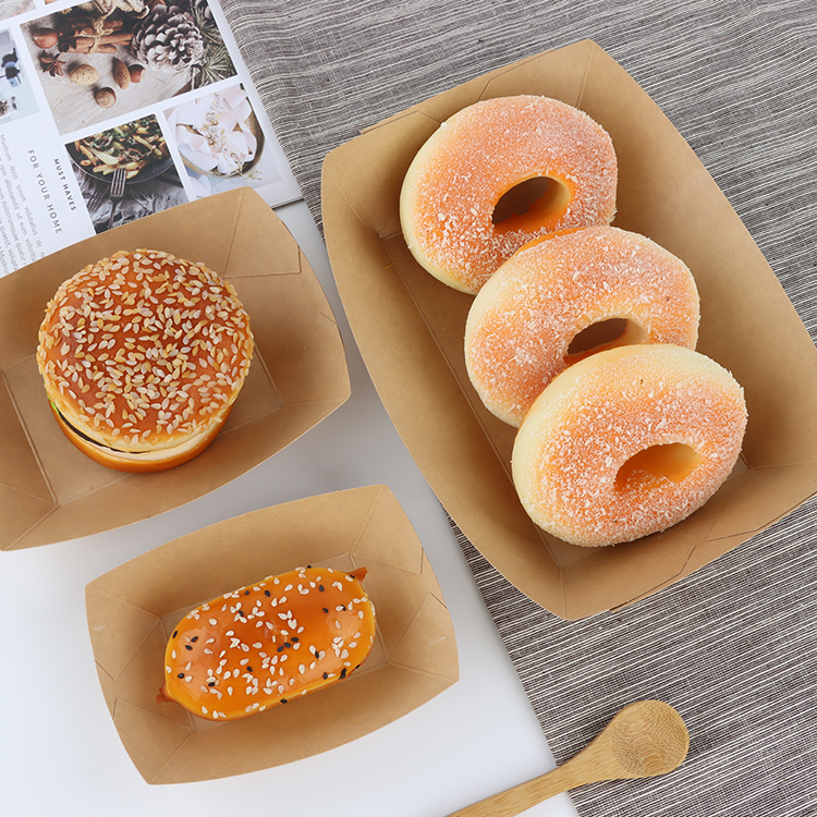 factory supply bread french fries chip paper tray boat package box