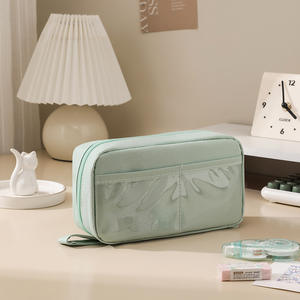 Bolsa Oxford <span class=keywords><strong>de</strong></span> lápices <span class=keywords><strong>de</strong></span> 3 capas <span class=keywords><strong>de</strong></span> gran capacidad al por mayor, estuche <span class=keywords><strong>de</strong></span> almacenamiento <span class=keywords><strong>de</strong></span> tela <span class=keywords><strong>para</strong></span> estudiantes, <span class=keywords><strong>adolescentes</strong></span>, oficina, uso en el aula - Product Image 5