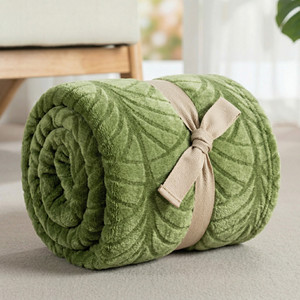 Manta <span class=keywords><strong>de</strong></span> Franela Jacquard con Estampado Verde, Personalizada, 50x60'', Suave y Cálida, para Invierno - Product Image 3