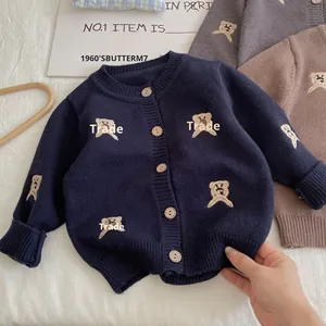Nouveau <span class=keywords><strong>cardigan</strong></span> tricoté à col rond pour garçons, style coréen, collection printemps 2025 – Veste bébé élégante et mignonne pour l'automne - Product Image 5
