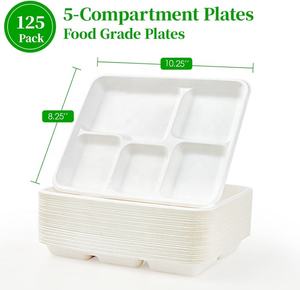 <span class=keywords><strong>Assiette</strong></span> à bagasse jetable recyclable à compartiment <span class=keywords><strong>assiette</strong></span> à 6 grilles plateaux en papier jetables en <span class=keywords><strong>fibre</strong></span> <span class=keywords><strong>de</strong></span> <span class=keywords><strong>canne</strong></span> - Product Image 2