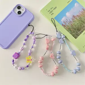 Fashion Cute Custom DIY Cell Phone Strap Beads Lanyard Handmade Charm Mobile Phone Chain