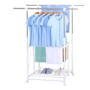 易移动婴儿衣服折叠服装2层衣服空气布烘干机架