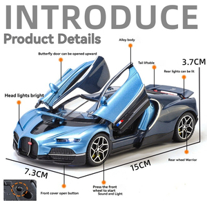 Modellini di auto 1:32 <span class=keywords><strong>Bugatti</strong></span> con suono e luce porte pulback aperte super auto decorare giocattoli modello - Product Image 2