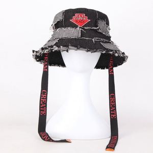 Chapeau Bob Unisexe en Jean Denim à Large Bord de Haute Qualité, Personnalisé, Bleu Vieilli, Style Vintage, pour la Pêche et la Protection Solaire, pour Adultes, Vente en Gros - Product Image 5