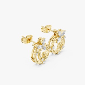 Pendientes de Diamantes con Diseño de Galaxia Espiral para Mujer, Estilo Cósmico Moderno, Ideales para Bodas y Eventos Formales, en Oferta - Product Image 2