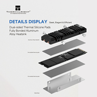 Pabrik Pasokan Dual Copper Heatpipes PCIe M.2 2280 CNC Aluminium Thermalright CSA-5 PRO NVMe SSD Radiator