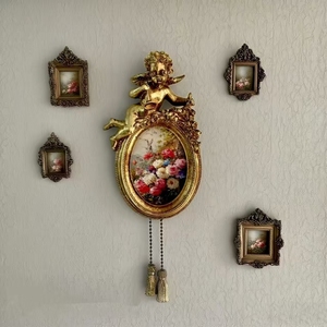 Marco de fotos de Ángel de resina Europea Retro con relieve dorado y diseño de amor de Feng Shui con borlas para la decoración de la pared del hogar - Product Image 5