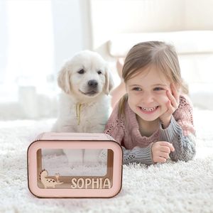 Children Wooden Piggy Bank Box Personalized Cartoon Money Box For Kids Bedroom <b>Desktop</b> Storage With Removable <b>Shelf</b> - Product Image 1