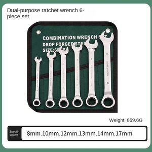 Manuelle Doppelfunktions-Ringmaulschlüssel und Steckschlüssel, Geschmiedeter Hochfester Stahl, Gerade Zoll-Kombinations-Schraubenschlüssel, 8-teilig - Product Image 3