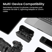 Insta360 Mic Pro (2 TX + 1 RX + Étui de charge) Puce NPU à réduction de bruit IA Léger Portée de 400 m Son clair et haute fidélité