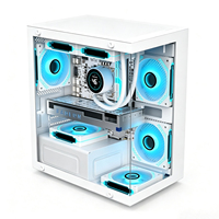 Boîtier PC haut de gamme avec ventilateurs, châssis PC gaming compatible M-ATX ITX, refroidissement liquide 360 mm, 7 emplacements pour ventilateurs, 1 SSD, 1 HDD, accessoire pour PC.