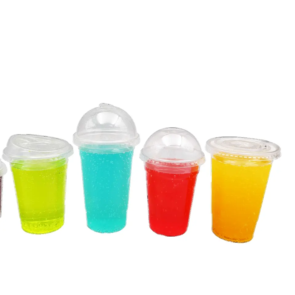 カスタム生分解性使い捨てPLA飲用カップ透明プラスチックマルチサイズカップ