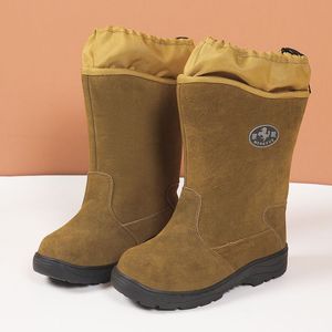 Botas de nieve marrones para hombre Mengxue, botas de trabajo de invierno con suela antideslizante y resistente al agua para uso en exteriores - Product Image 5