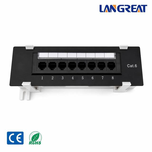 8 Port Cat6 UTP Patch Panel with Detachable Bracket Loaded RJ45 Mini Wall Mount Patch Panel 8-Port Ethernet