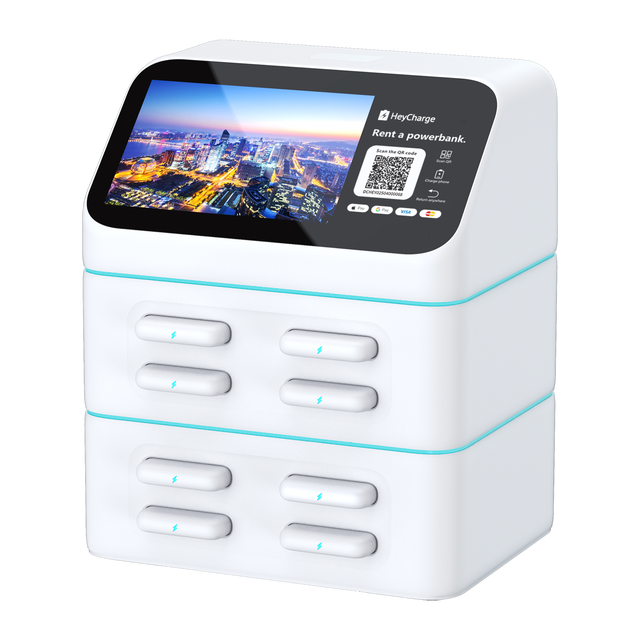 New 8 Slots Portable 60W 4G+WiFi Mobile Charging Rental Kiosk Power Bank Sharing Station Ad Screen Cafe Mall Supermarket