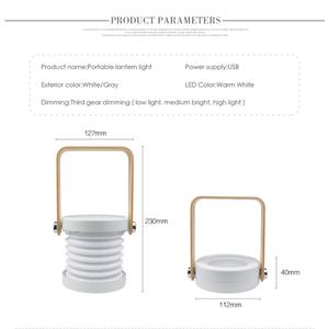 Lanterne pliable LED portable rechargeable par USB multifonctionnelle ultralégère pour l'extérieur, lampe de table suspendue pour le camping, lampe de bureau - Product Image 4