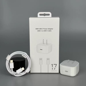 Adaptador <span class=keywords><strong>de</strong></span> Pared USB-C <span class=keywords><strong>de</strong></span> Carga Rápida PD3.0 QC3.0 <span class=keywords><strong>de</strong></span> 40W con Enchufe para EE. UU., UE y Reino Unido, para Laptop 17/16/15, Teléfono Móvil, Reloj Inteligente y Cámara - Product Image 1