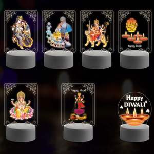 Marcos 3D Hindúes para Diwali con Luz Nocturna LED Blanca Suave Impresa con UV para Síks - Product Image 2