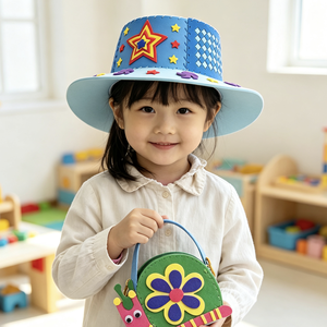 OEM DIY Colorful EVA <b>Foam</b> Sun Hat Kit Kids Handmade Art <b>Craft</b> Set for Preschool Kindergarten Birthday - Product Image 6