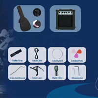 Guitare Électrique Pleine Taille HUASHENG 39 Pouces (99 cm) OEM ODM avec Touche en Palissandre, Ampli, Housse, Capodastre, Sangle et Cordes