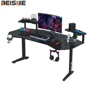 <span class=keywords><strong>Bureau</strong></span> <span class=keywords><strong>gamer</strong></span> BEISIJIE en fibre de carbone, noir, avec grandes ailes en forme d'aile, RGB, <span class=keywords><strong>pas</strong></span> <span class=keywords><strong>cher</strong></span> - Product Image 1