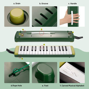 <span class=keywords><strong>Accordéon</strong></span> à vent, harmonica portable, pianica, melodica, double jeu de 32 <span class=keywords><strong>touches</strong></span>, vert - Product Image 5