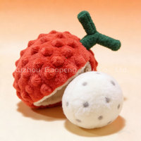 Jouet en peluche pour animaux de compagnie en forme de mangoustan, doux, avec son intégré, en matériau sûr, réductions en gros pour le jouet en peluche pour animaux de compagnie en forme de mangoustan