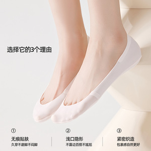 Primavera/Verano 2026 Nuevo Estilo Medias Invisibles de Seda Helada con Diseño de Patchwork para Mujer, Antideslizantes para Zapatos de Tacón y Tacones Altos - Product Image 2