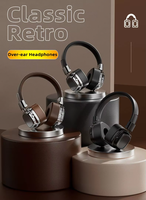 Headset Over Ear Klasik Baru Berkualitas Tinggi Studio Dj Stereo V 5.3 Nirkabel Retro untuk Musik