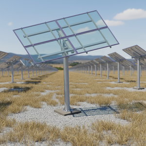 Système de montage au sol pour panneaux solaires sur poteau, réglable, 12 modules, acier galvanisé |   Art Sign - Product Image 2