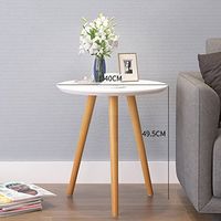 Petite table basse ronde en bois massif Mobilier de salon moderne