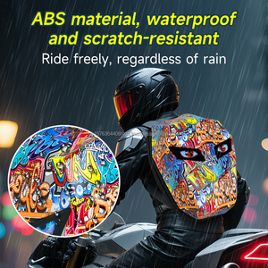 Sac à dos LED imperméable en ABS coloré pour moto, avec écran programmable, grande capacité, sac pour casque intégral, 5V - Product Image 1
