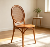 Chaise de salle à manger moderne européenne écologique avec dossier en maille et design en rotin, chaise de loisirs simple pour café, hôtel et usage domestique