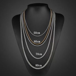 Factory Custom Chain <b>Necklace</b> 316 Stainless Steel Gold Wheat Chain <b>for</b> <b>Men</b> - Product Image 3