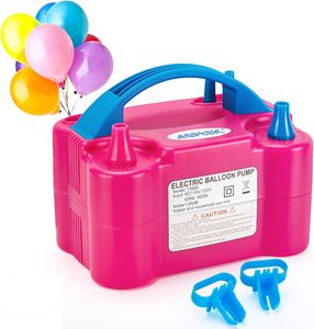 Bomba <span class=keywords><strong>de</strong></span> Aire Eléctrica <span class=keywords><strong>de</strong></span> 110V y 600W, Color Rojo Rosa, Inflador/Soplador Portátil <span class=keywords><strong>de</strong></span> Doble Boquilla para Decoración <span class=keywords><strong>de</strong></span> Fiestas - Product Image 1
