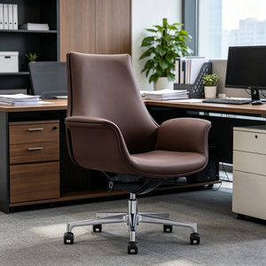 Chaise de bureau de direction ergonomique en cuir PU moderne pour le travail - Product Image 3