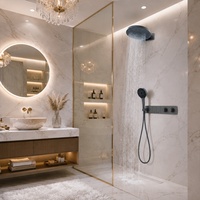 Ensemble de douche thermostatique en laiton avec jets de massage, modes de pulvérisation doux, finition personnalisable, mitigeur de douche encastré pour salle de bain