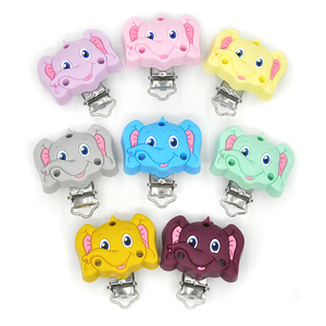 Clip de silicona seguro para animales, mordedor, cadena para <span class=keywords><strong>cochecito</strong></span> de bebé con cuentas, cadena para chupete, juguete de silicona masticable suave para niños, clips para chupete - Product Image 2