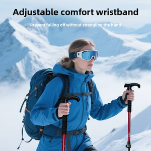 Bastón <span class=keywords><strong>de</strong></span> Senderismo <span class=keywords><strong>de</strong></span> Aluminio y <span class=keywords><strong>Madera</strong></span> con Mango Ajustable <span class=keywords><strong>de</strong></span> 3 Secciones, Longitud <span class=keywords><strong>de</strong></span> 63-135 cm, Bloqueo Exterior, Hebilla Metálica, Resistente y Estable - Product Image 5