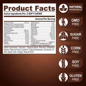 30合1复合维生素软咀嚼宠物狗补充益生菌氨基葡萄糖免疫心脏皮肤肠道肝髋关节健康OEM ODM - Product Image 5