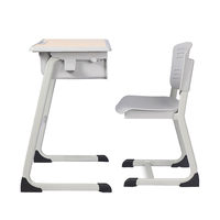 Ensemble moderne de bureau et chaise d'école réglables à une place avec siège confortable pour la maison, le bureau et les études