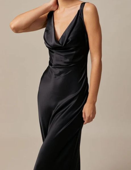 satin dress black