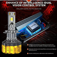 Phare LED automatique LO-10 avec télécommande 12V 260W pour H1/H7/H11/9005/9006, puce 4575, blanc, garantie 12 mois