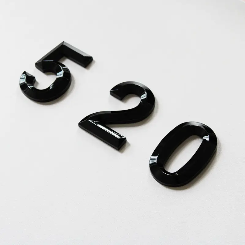 Цифры алфавита с 3D эффектом, цифры для дома и отеля, хромированные цифры